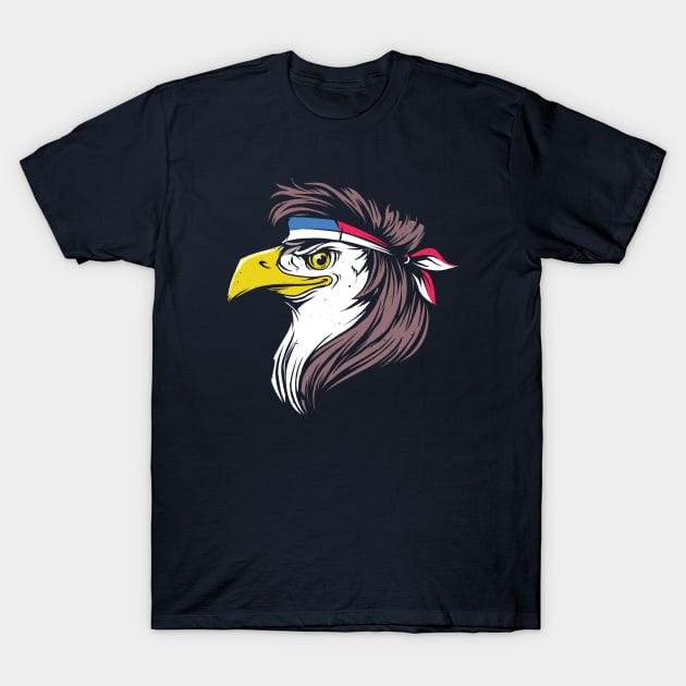 Bald Eagle with Mullet // Funny America Freedom 4th of July T-Shirt by SLAG_Creative